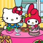 Hello Kitty 和朋友们的圣诞晚餐